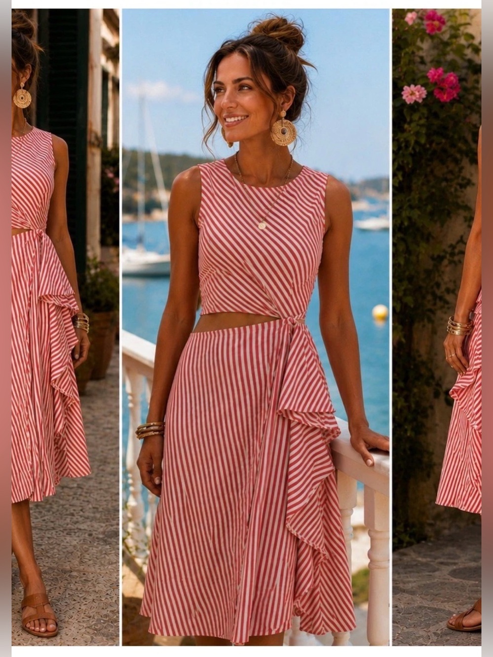 NWT J. CREW COLLECTION Samara striped cutout cotton dress 8